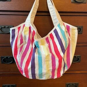 Colorful stipped tote bag